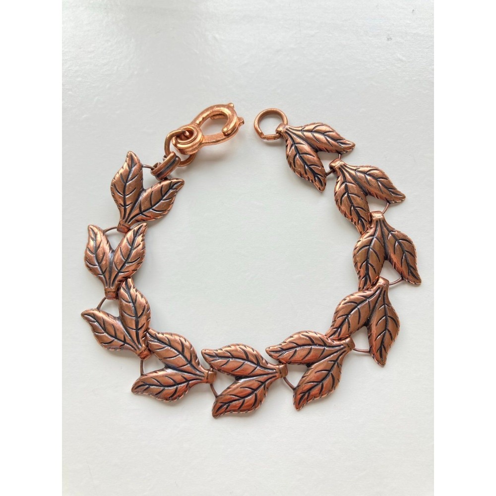 Vintage southwest solid copper leaf Bracelet